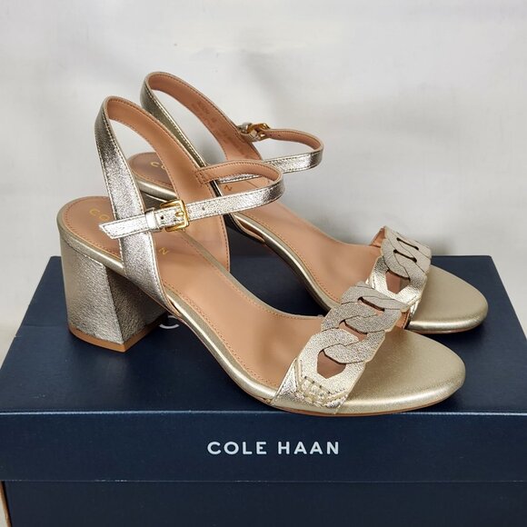 Cole Haan Josie Chain Sandal - Soft Gold Leather - Picture 2 of 10